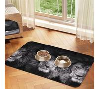 Lion Printed Pet Bowl Mats, Non-Slip And Tasteless Dog And Cat Feeding Mats