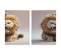 Lion PU Leather Passport Holder, Multiple Pockets Passport Cover, Travel Document Organizer for Men Women