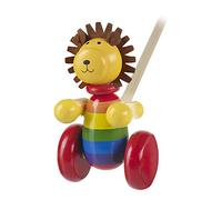 Lion Push Along Toy - Animal Push and Pull Along Toys for 1 Year Olds, Wooden Toys - Toddler Toys, Perfect 1st Birthday Gifts For Boy and Girl - Early Development & Activity Toys by Orange Tree Toys