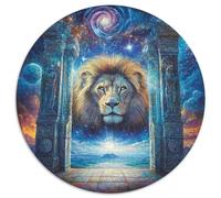 Lion Puzzle 1000 Piece Jigsaw Circular Jigsaws Adults Kids Puzzles Games Home Decoration Adult Educational Games Inspirational Challenge 1000pcs (67.5x67.5cm)