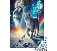Lion Puzzle for Adults Starry Cosmic Fantasy Creatures Puzzle Impossible Hard Difficult Challenging Fun Present & Activity for Home 52x38cm/1000pcs