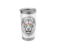 Lion Rainbow Sunglasses Art Design Stainless Steel Insulated Tumbler