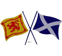 Lion Rampant and Saltire Cross Flags Sticker