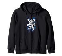 Lion Rampant Saltire Grunge Scotland Zip Hoodie
