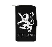 Lion Rampant Scotland Scottish Funny Long Slim Bifold Wallet Card Holder Purse with Buckle for Men Women