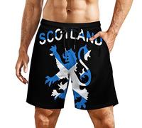 Lion Rampant Scotland Scottish Men's Swim Trunks Boardshorts with Compression Liner Shorts For Surfing Beach Swimsuit