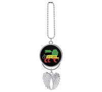 Lion Rasta Reggae Music Jamaica Flag Hanging Ornaments Print Pendant Car Accessories Charm Mirror Decoration Gold Silver