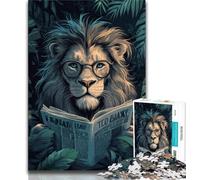 Lion Reading A Newspaper Puzzles for Adults Teens 1000pc Puzzle,Help The Brain Exercise Addictive Toys to Cultivate Patience A Work of Art (38x26cm)