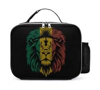 Lion Reggae Jamaica Insulated Lunch Bag Reusable Lunch Box Container Portable Tote Bag for Work Picnic Travel