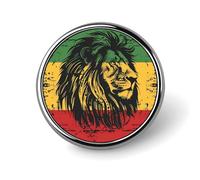 Lion Reggae Jamaica Lapel Pin Round Pin Badge Metal Brooch Art Jewelry Decoration