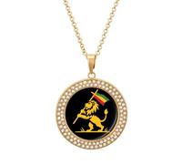 Lion Reggae Rasta Diamond Necklace Pendant Necklaces Jewelry