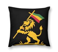 Lion Reggae Rasta Plush Pillowcases 20 "x20 " Throw Pillow Case Square Cushion Covers for Living Room Sofa