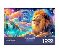 Lion Rests Under A Swirling Cosmic Sky 1000-Piece Jigsaw Puzzle The Lion Family Game Night Essential, Adults & Kids 70x50cm/1000pcs