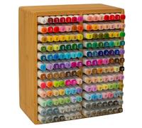 Lion Road Marker Pen Storage Rack - Holds up to 168 Marker Pens - Solid Bamboo Desk Organiser, Ready Assembled, for Artists, Illustrators, Teachers, Studios, Home & Classroom Use