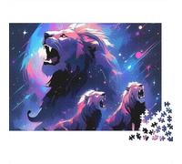 Lion Roar Art 1000 Pcs 3-Layer Cardboard Fantasy Digital Illustration Classic Puzzle, Ultra Hard, Stress Relief, Wall Decor & Family Game Night Gift 38x26cm/1000pcs