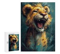 Lion Roar Painting Artwork Wooden Art Puzzle, 300 PCS for A Rewarding Weekend Challenge