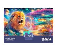 Lion Roars Under A Cosmic Moon 1000 Piece Jigsaw Puzzle The Lion Classic Game for Kids & Adults, Recycled 52x38cm/1000pcs