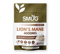 Lion’s Mane 4000mg - 180 Vegan Tablets - Mushroom Extract with Black Pepper - Two a Day - 90 Day Supply - Made in Britain - Smug Supplements