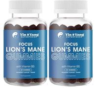Lion’s Mane Gummies 2000mg | High Strength Mushroom Supplement for Focus, Memory & Concentration | 60 Gummies | Brain & Immune Support | Vegan, GMO-Free & Palm Oil-Free (Pack of 2)