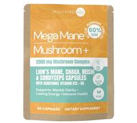 Lion’s Mane Mushroom Capsules - 2,000mg 4-in-1 Complex with Reishi, Chaga, Cordyceps + B12 & B6 - High Potency Brain Supplement for Focus, Memory, Clarity & Mood - Vegan & Gluten-Free - 60 Capsules
