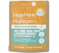Lion’s Mane Mushroom Gummies - 2,000mg 4-in-1 Complex with Reishi, Chaga, Cordyceps + B12 & B6 - High Potency Brain Supplement for Focus, Memory, Clarity & Mood - Vegan & Gluten-Free - 60 Capsules