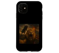 Lion Selfie T-Rex Dinosaur Chase Funny Humor Case for iPhone 11
