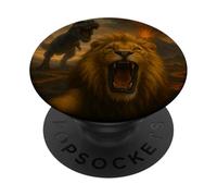 Lion Selfie T-Rex Dinosaur Chase Funny Humor PopSockets Adhesive PopGrip