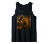Lion Selfie T-Rex Dinosaur Chase Funny Humor Tank Top