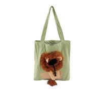 Lion Shaped Pet Canvas Bag, Portable Pet Shoulder Carrying Bag, Large Capacity Breathable Cat Carrier with Wide Adjustable Strap for Mall Park Vet Outings (Style 4)