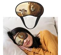 Lion Sheep Sleep Mask for Women Men Blackout Eye Masks for Sleeping Blindfold Sleep Mask Side Sleeper Eye Cover for Meditation Light Blocking Travel Essentials
