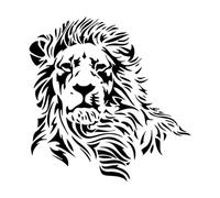 Lion Silhouette Vinyl Wall Stickers Design Predator Animal Wall Decal Zoo Wild Lion Removable Wallpaper Home Decor Large - 58x58cm
