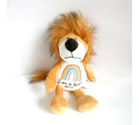 Lion Soft Toy Plush Teddy with Bible verse Scripture Easter, Christian Gift, Baptism, Dedication, Christening God At My House