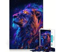 Lion Space Animal Adult Jigsaw Puzzle1000 Pieces Decompress Game True Detail Playful Challenge Night Play (38x26cm)