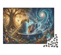 Lion Spirit Wishing Pool 1000 Piece Jigsaw As A Gift Mental Relaxation Birthday Present Wall Decor Framed Puzzle Art for Adults 52x38cm/1000pcs