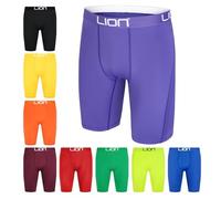 LION SPORTSWEAR Compression Shorts for Football & Sports - Multi-Purpose Base Layer for Men & Kids, Ideal for Gym, Training & Running - Purple | Medium Adults