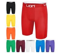 LION SPORTSWEAR Compression Shorts for Football & Sports - Multi-Purpose Base Layer for Men & Kids, Ideal for Gym, Training & Running - Red | Medium Adults