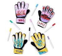 LION SPORTSWEAR Design Your Own Goalkeeper Gloves - Includes 7 Colourful Pens - Creative Football Gift For Kids