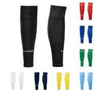 LION SPORTSWEAR Kids/Youth Football Sock Sleeves To Accompany Grip Socks - Fits Over Calf/Shin Pads - Variety Of Colors To Match Your Team Kit (Black)