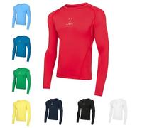 LION SPORTSWEAR Men's Football Compression Base Layer Long Sleeve Shirt - Performance Sports Top for All-Year Training - Red | XL