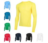 LION SPORTSWEAR Men's Football Compression Base Layer Long Sleeve Shirt - Performance Sports Top for All-Year Training - Yellow | M