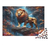 Lion Standing Rock 1000 Piece Jigsaws Featuring Artistic Design Personalised Jigsaws That Are Impossible Hard Difficult Challenging for Home Decor 52x38cm/1000pcs