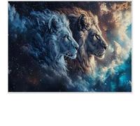 Lion Starry Sky Indoor Door Mat Wildness Animals 3D Rug Non-slip Floor Mat Carpet Low Pile Non-shedding Washable Carpet for Small Entrance Office Kitchen Entrance 50x80cm 14y168