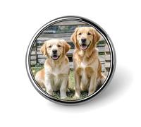 Lion Sticks Out Tongue Metal Lapel Pin, Lightweight, Durable, Fashionable Round Badge for Shirts, T-Shirts, Jackets, Golden Retriever dogs puppies pets, Circular
