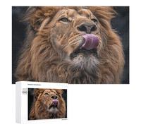 Lion Sticks Out Tongue Wooden Puzzles for Adults 1000 PCS Unique Shape Puzzles Wall Art Home Decor for Puzzle Lovers, Family, Friend Creative Gift Toys