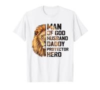Lion Strength Man of God Husband Daddy Protector Hero Tee T-Shirt