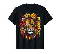 Lion Text Abstract Drawing Animal Art Colorful Graphic Lion T-Shirt