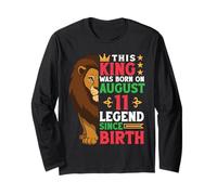 Lion This King Was Born On August 11 Legend Since Birth Long Sleeve T-Shirt