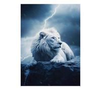 Lion Thunder 1000 Pieces Mini Jigsaw Puzzle for Adults | 70x50cm Cardboard, Living Room Decor, Durable Structure, Birthday Gift, Mind Relaxation