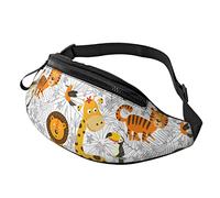 Lion Tiger and Monkey Crossbody Bag Runner Small Hip Pouch Bum Bag Running Waistpack Bumbag Beltbag Sport Slim Fashionable for Jogging Hiking Woman