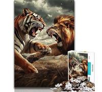 Lion Tiger Jigsaw Puzzles for Adults 1000,Staycation Kill Time Every Piece Is Unique - Challenging Family Fun Game (75x50cm)